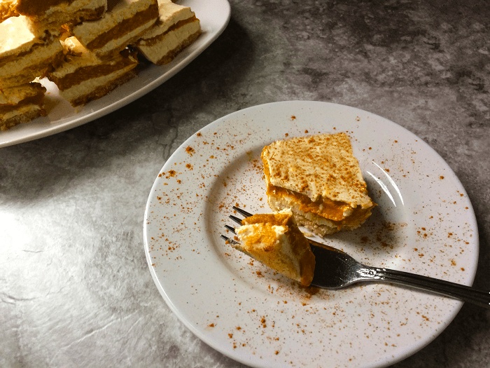 cheesecake pumpkin squares slice
